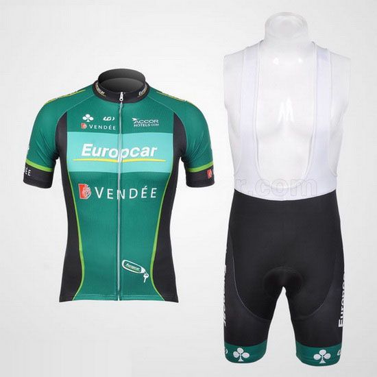 2012 Maillot Europcar Tirantes Mangas Cortas verde